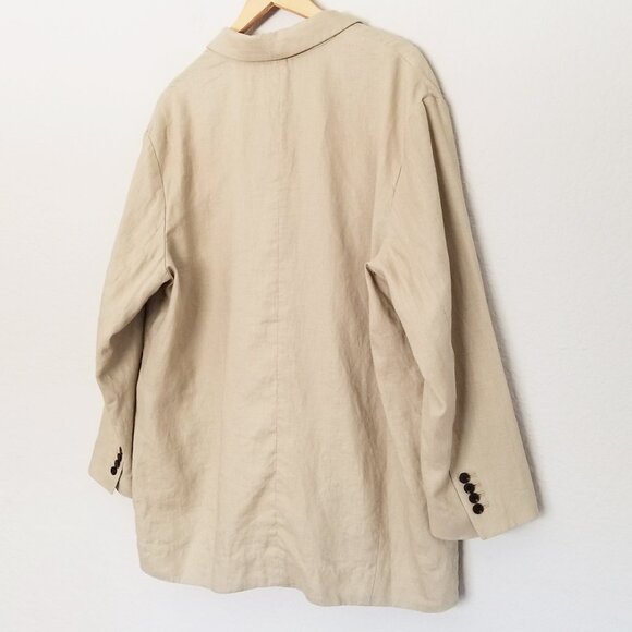 Everlane The Linen Double Breasted Blazer in Khaki Relaxed Fit Plus Size16 $198 - Picture 8 of 16